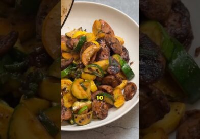 10 Minute One Pan Dinner | Chicken Sausage Squash Smoky Sriracha Recipe #mealprep #spiceblends