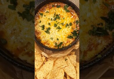 Easy Queso Dip Recipe   Hot Potato Bean Dip from Leftovers Budget Meal #vegetarian #budgetmealprep